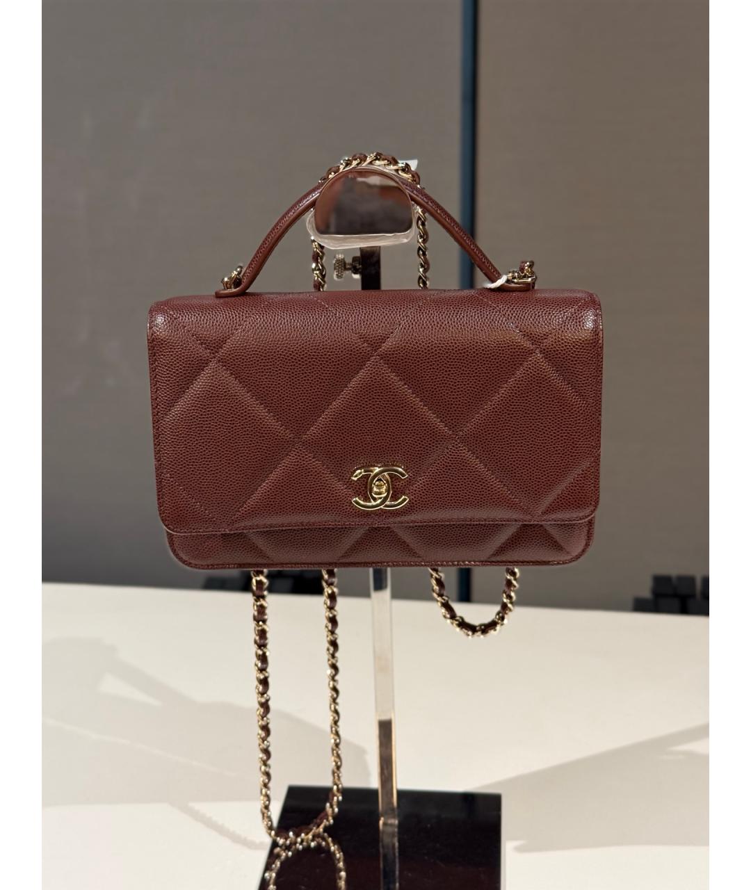 CHANEL Коричневая кожаная сумка через плечо, фото 9