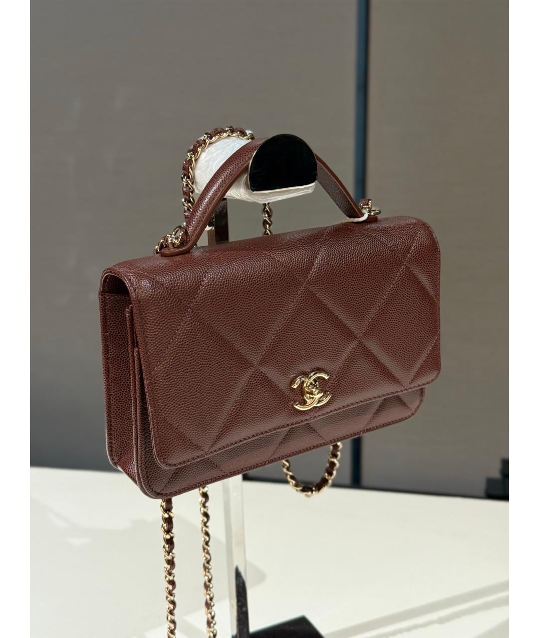 CHANEL Коричневая кожаная сумка через плечо, фото 3