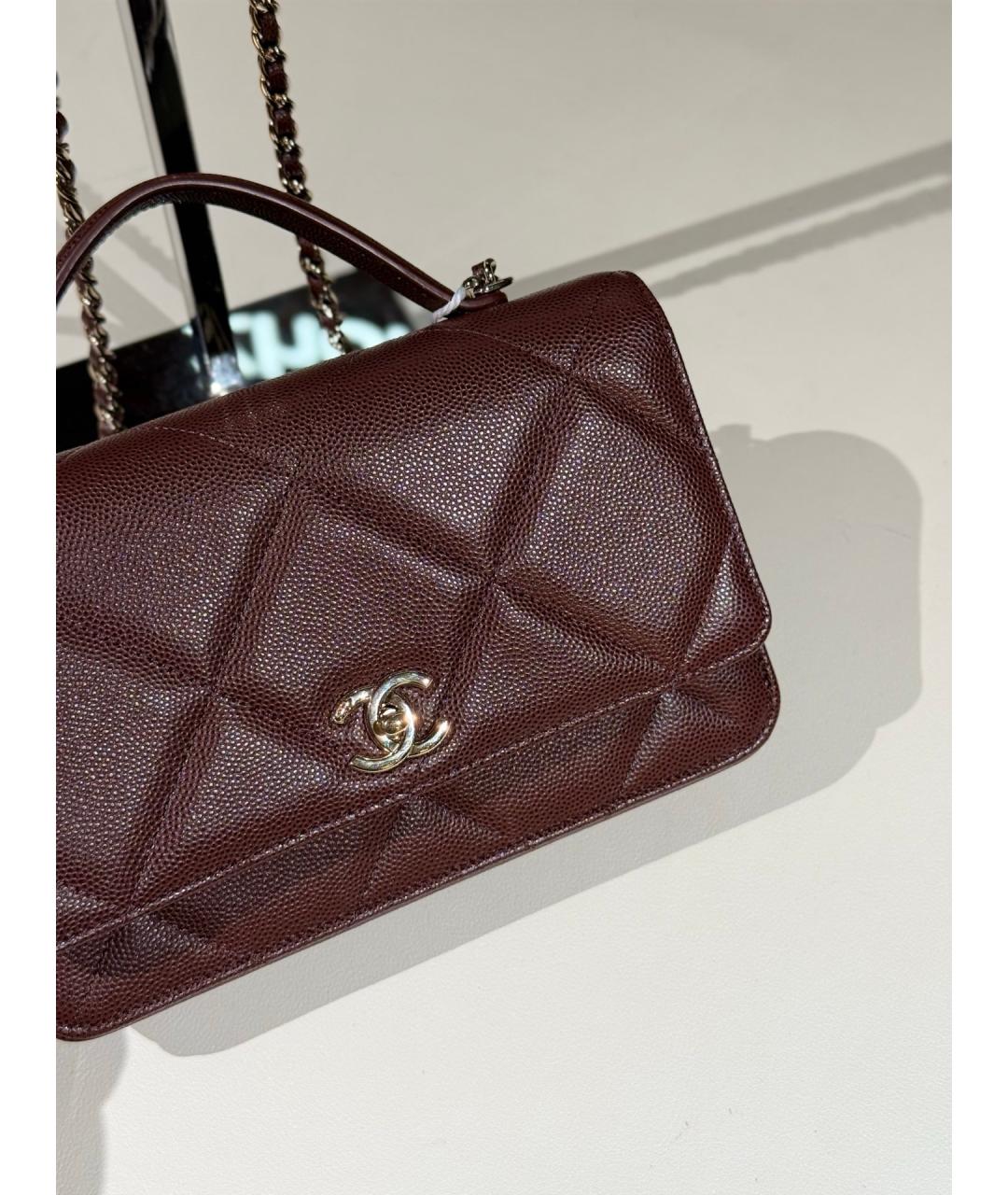 CHANEL Коричневая кожаная сумка через плечо, фото 4