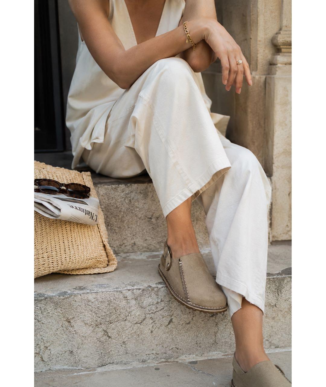 BIRKENSTOCK Бежевые замшевые сабо, фото 7