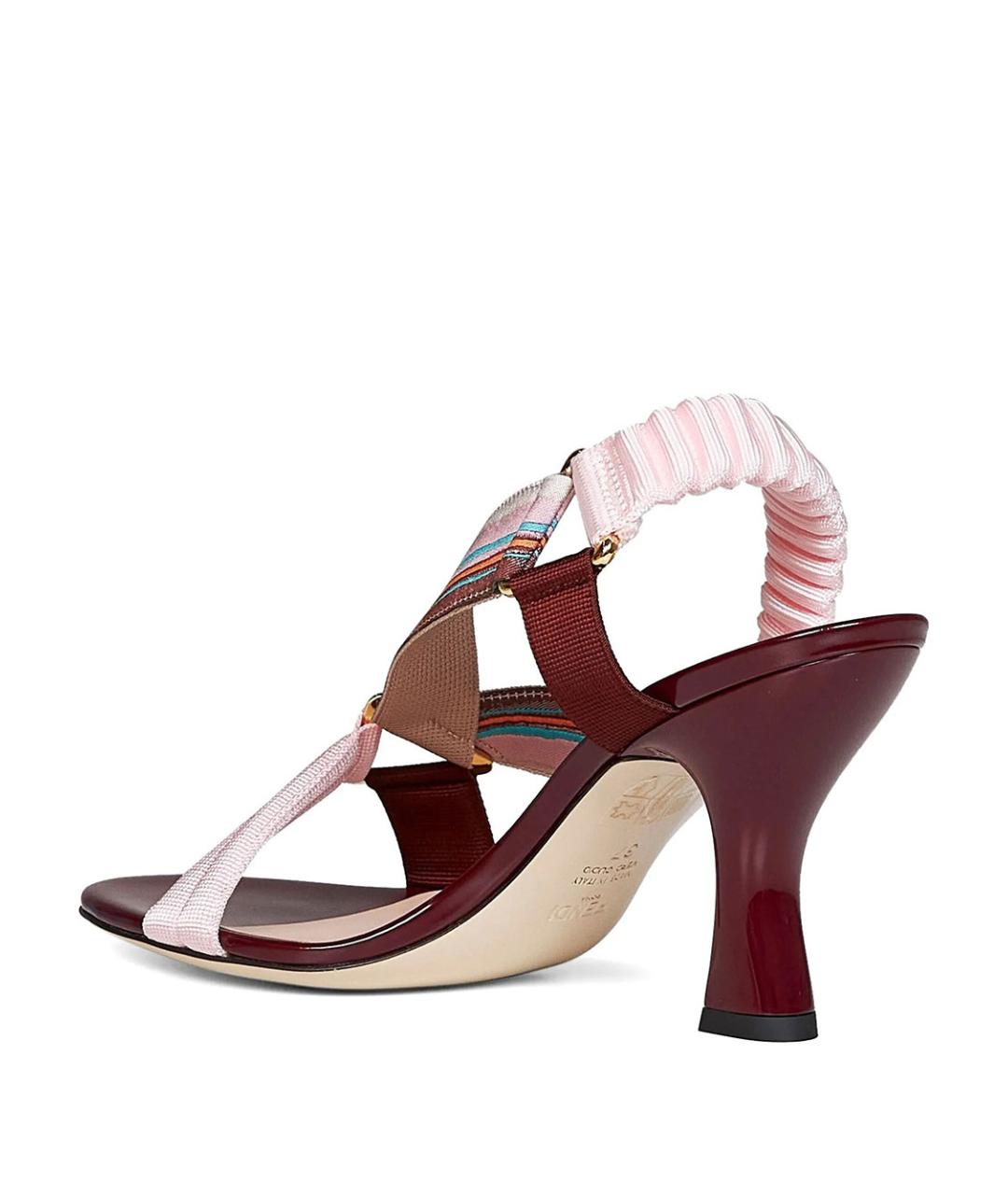 FENDI Мульти текстильные босоножки, фото 3