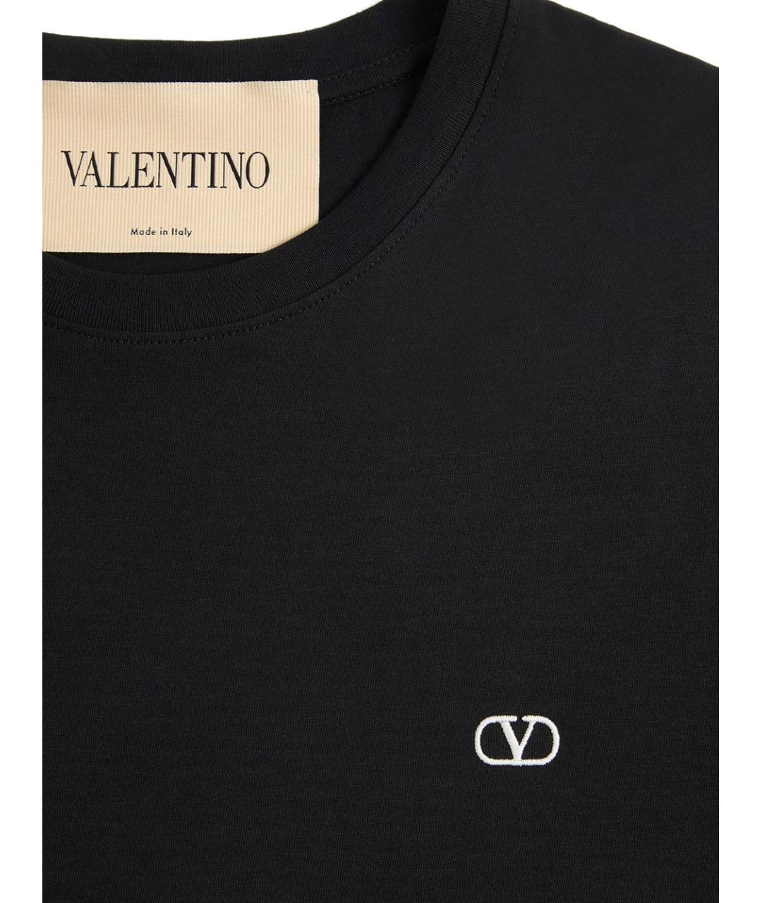 VALENTINO Черная хлопковая футболка, фото 6