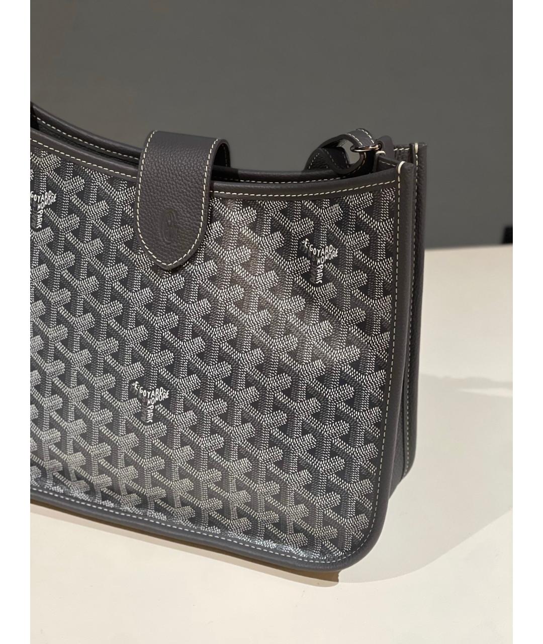 GOYARD Серая кожаная сумка через плечо, фото 4