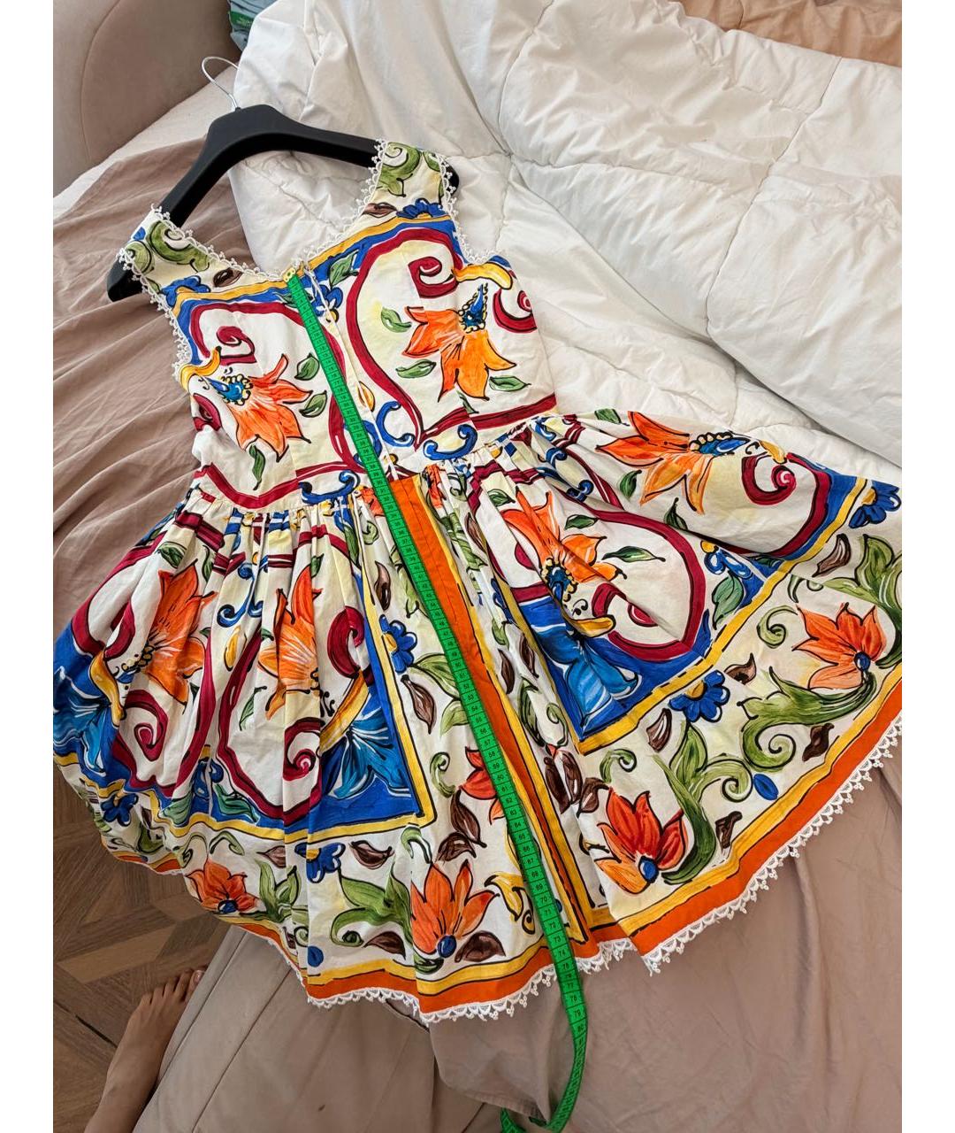DOLCE&GABBANA Мульти хлопковое повседневное платье, фото 5