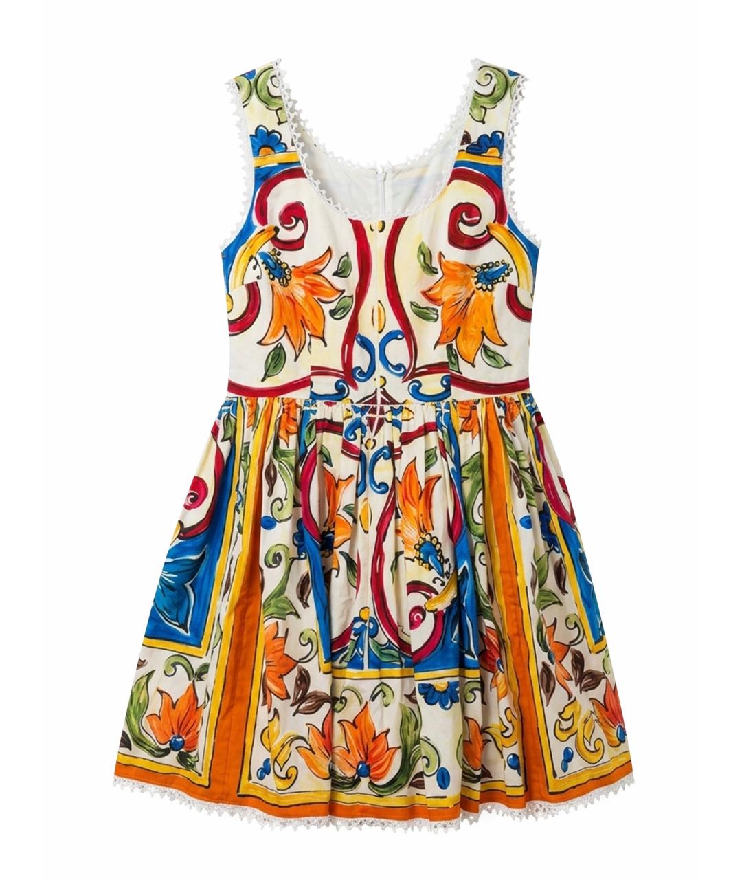 DOLCE&GABBANA Мульти хлопковое повседневное платье, фото 1