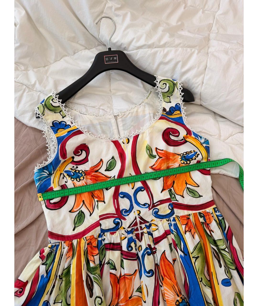 DOLCE&GABBANA Мульти хлопковое повседневное платье, фото 6