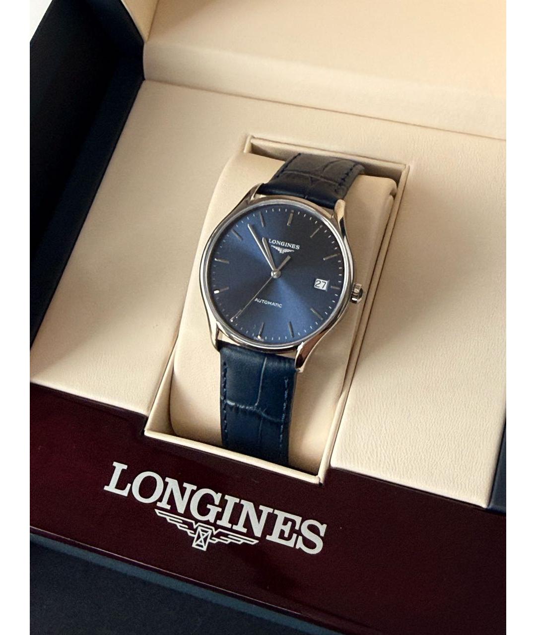 LONGINES Темно-синие металлические часы, фото 3