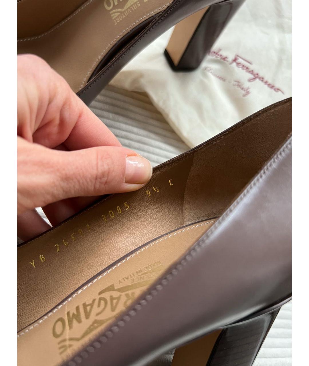 FERRAGAMO Бежевые кожаные туфли, фото 5