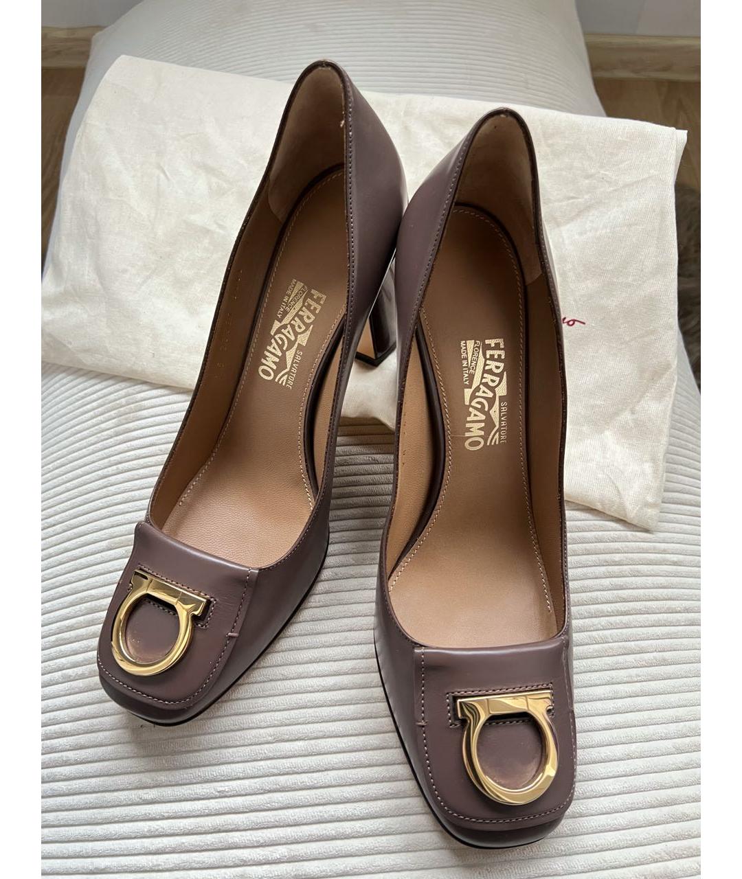 FERRAGAMO Бежевые кожаные туфли, фото 3