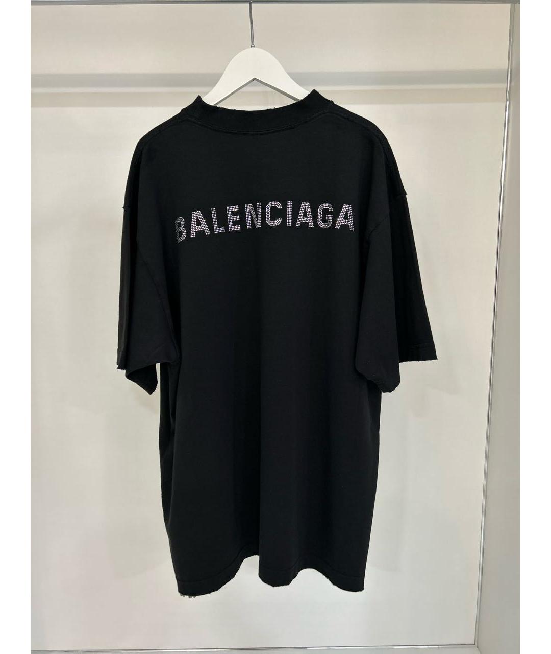 BALENCIAGA Черная хлопковая футболка, фото 2