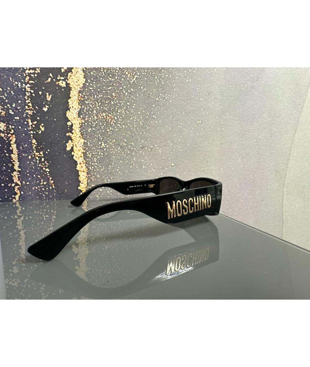 MOSCHINO Черные пластиковые солнцезащитные очки, фото 2