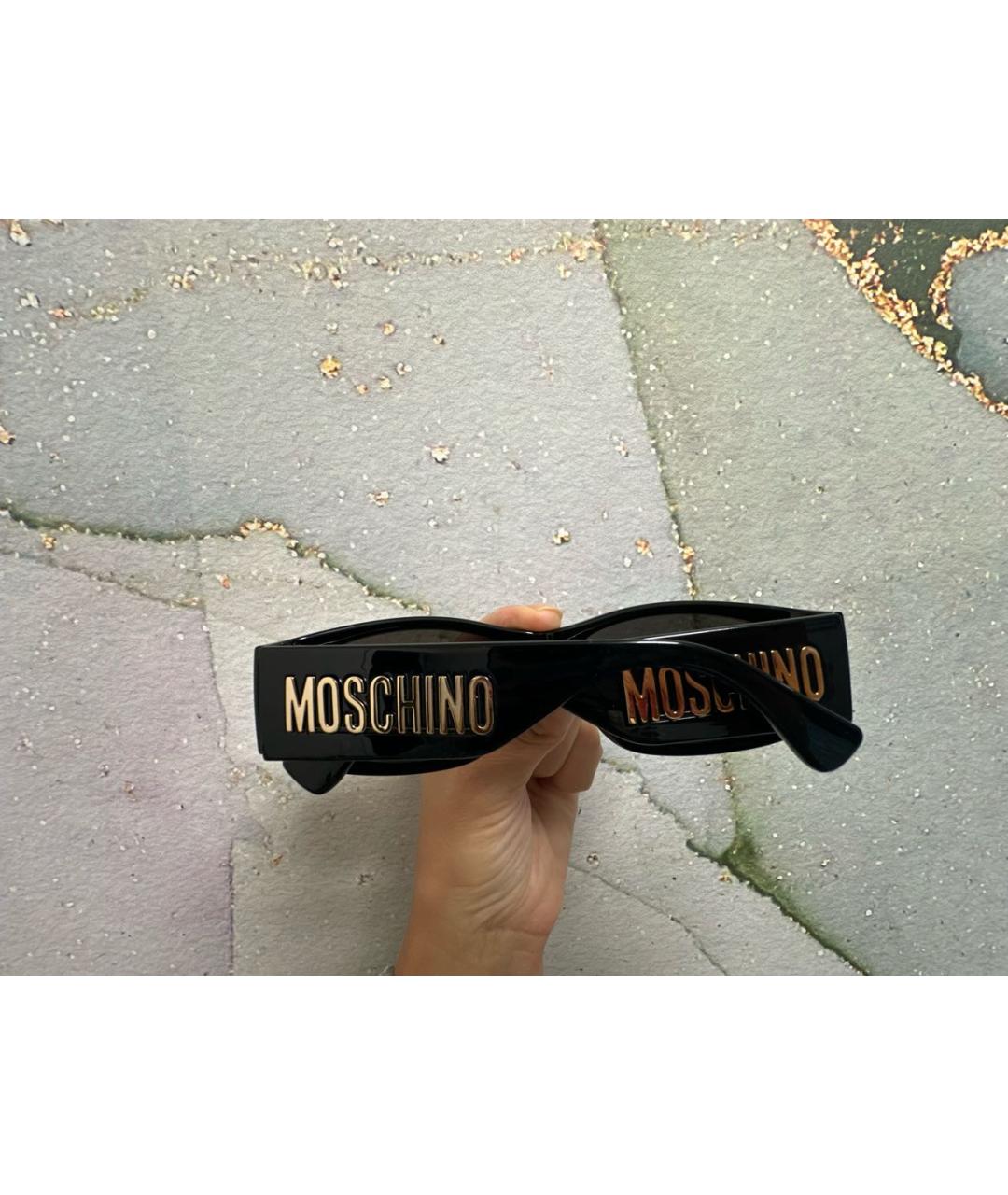 MOSCHINO Черные пластиковые солнцезащитные очки, фото 3
