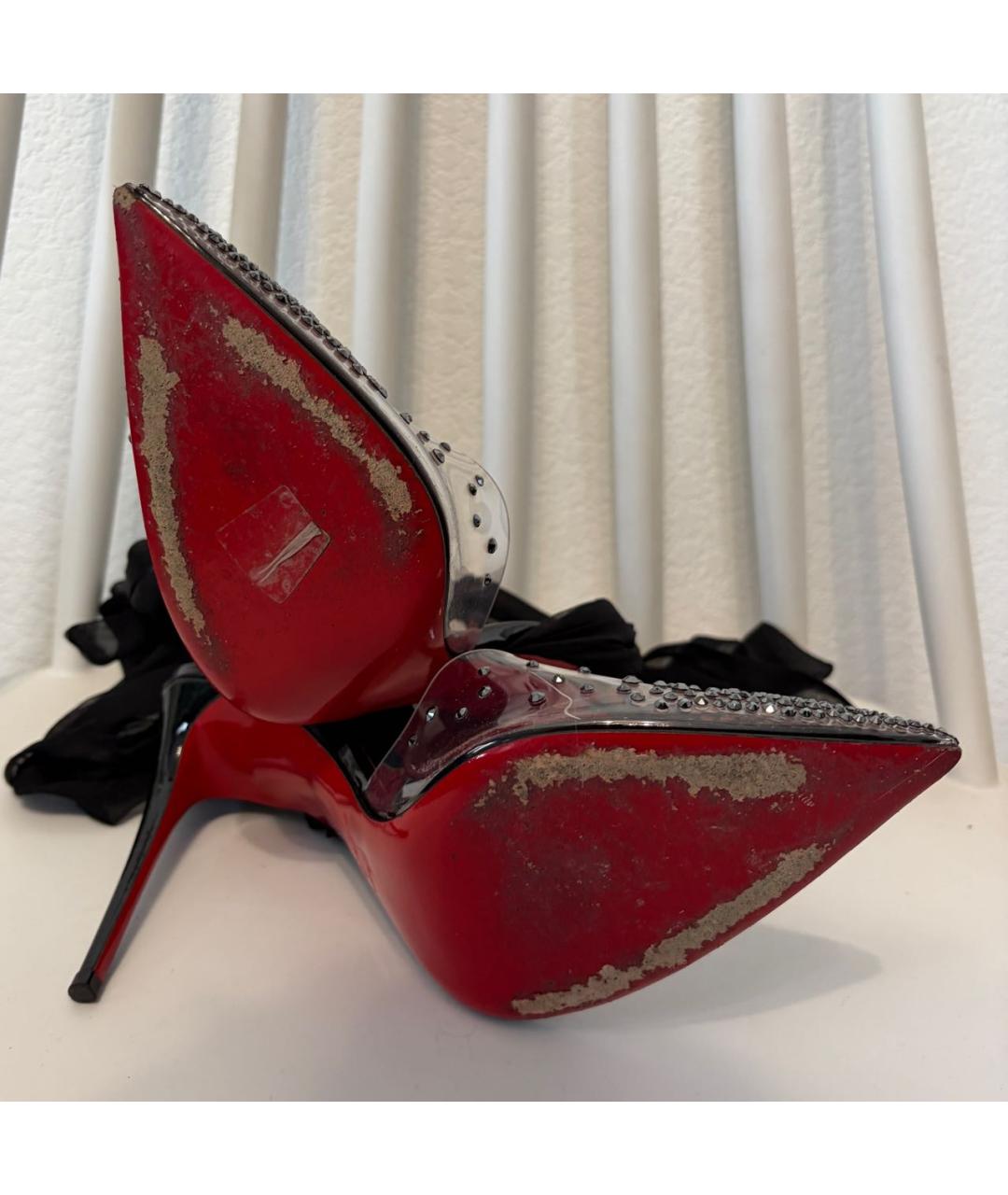 CHRISTIAN LOUBOUTIN Черные резиновые туфли, фото 8