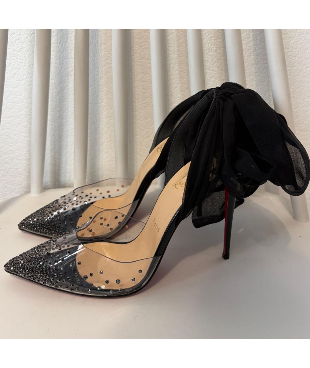 CHRISTIAN LOUBOUTIN Черные резиновые туфли, фото 5