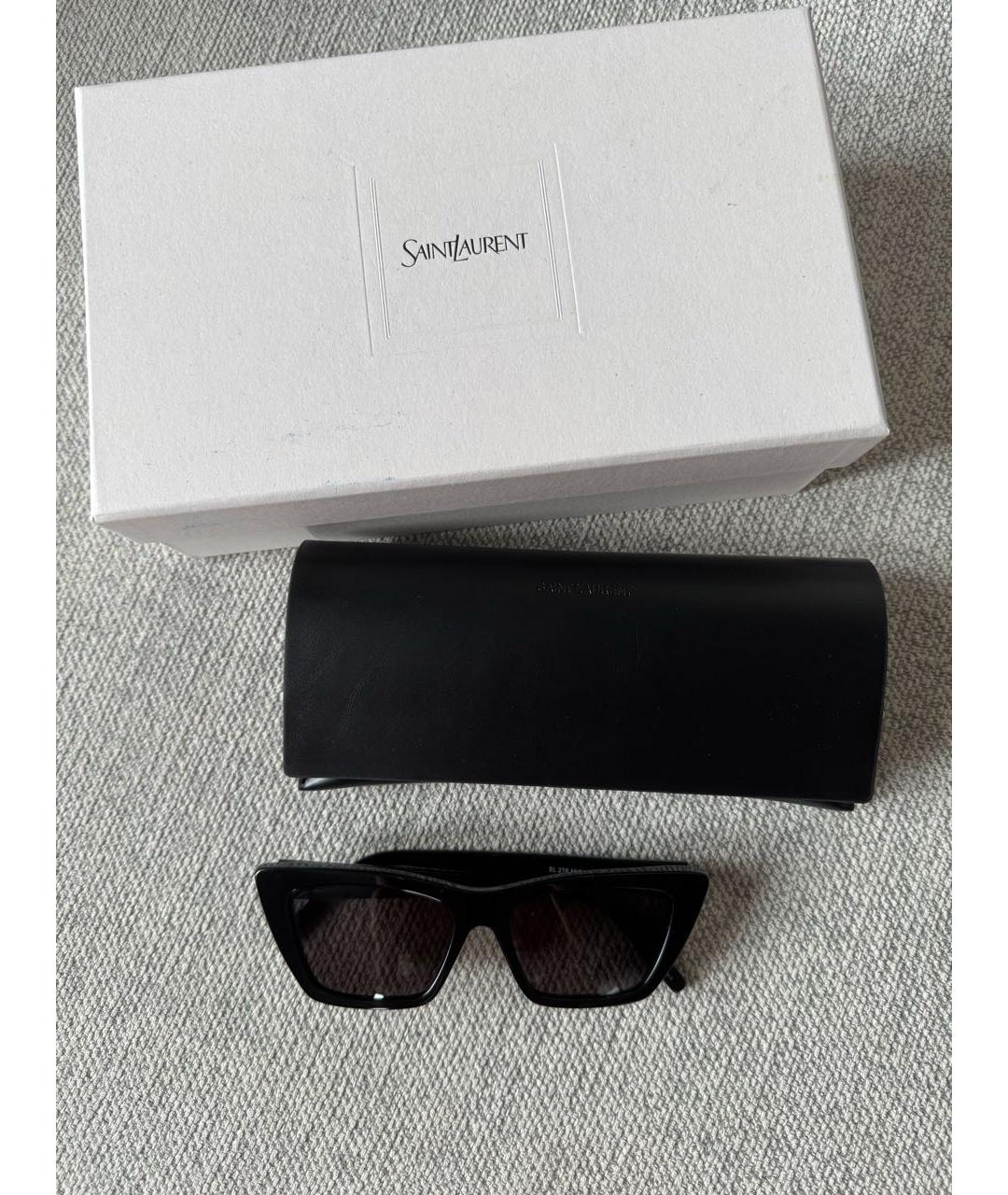 SAINT LAURENT Черные пластиковые солнцезащитные очки, фото 2
