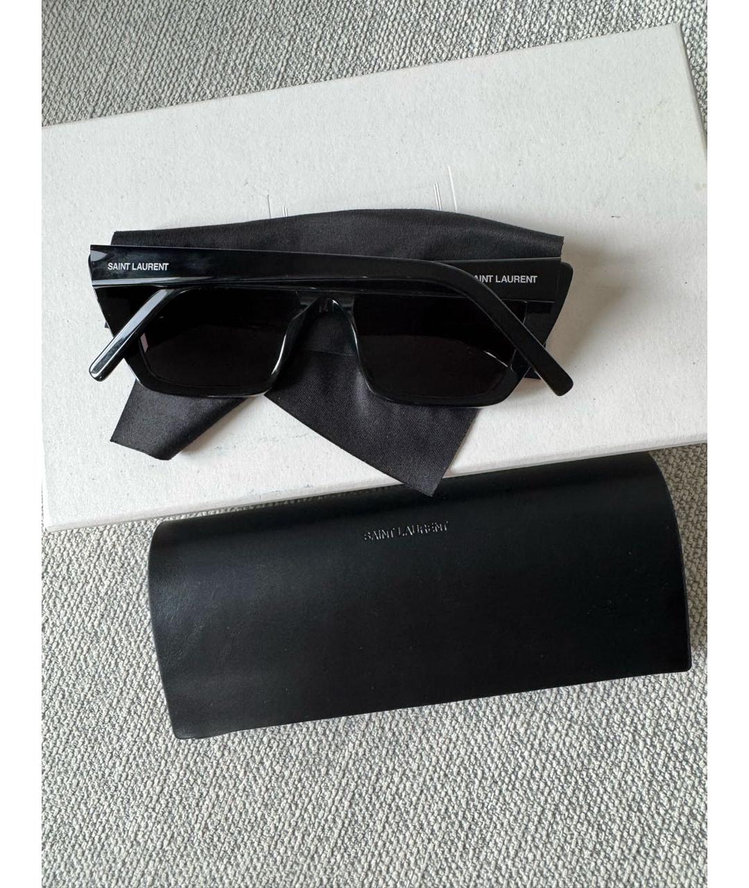 SAINT LAURENT Черные пластиковые солнцезащитные очки, фото 3