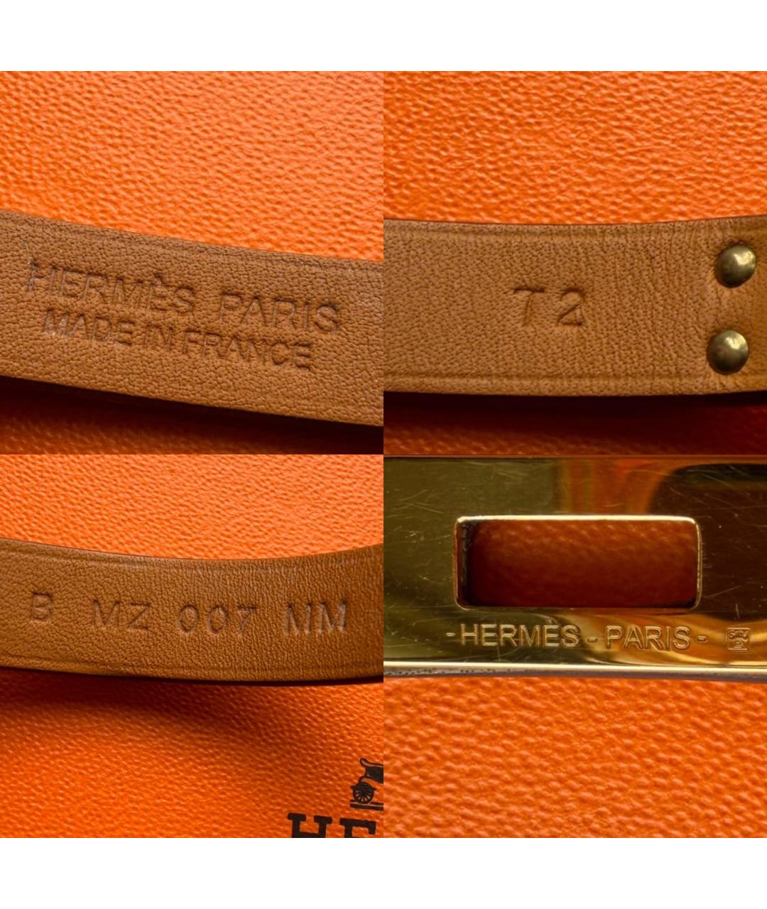 HERMES Бежевый кожаный браслет, фото 6