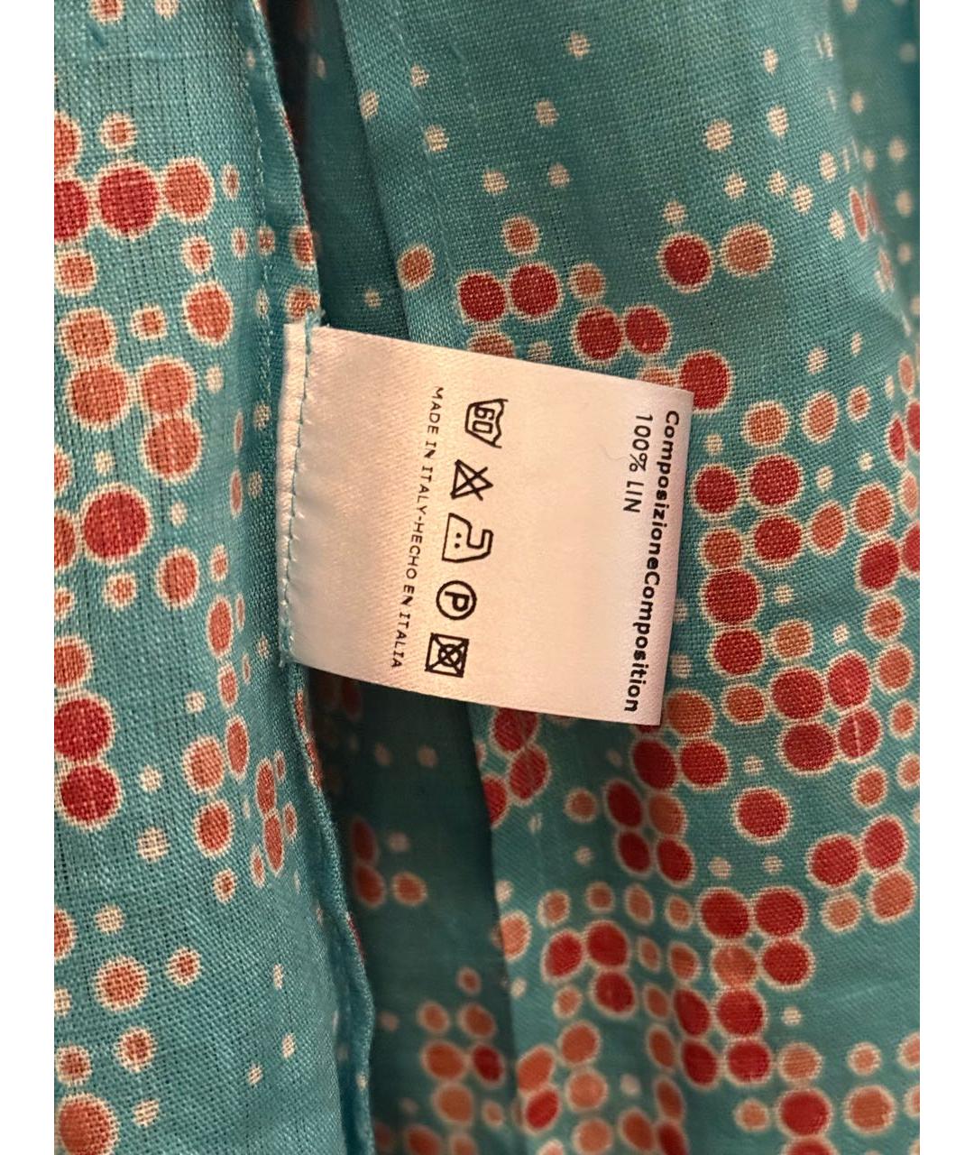 BRIONI Бирюзовая льняная рубашка, фото 5