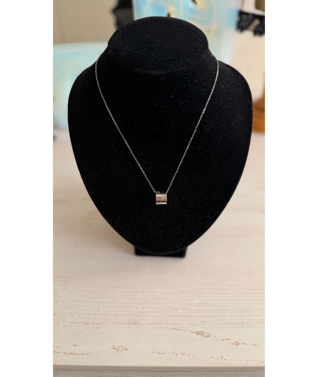 GUCCI Серебряное колье из белого золота, фото 3