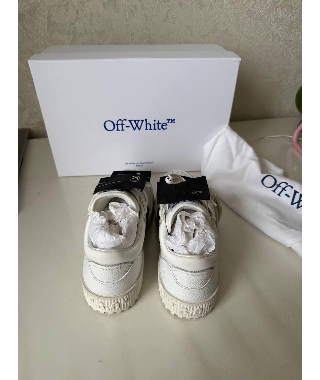 OFF-WHITE Белые кожаные кеды, фото 4