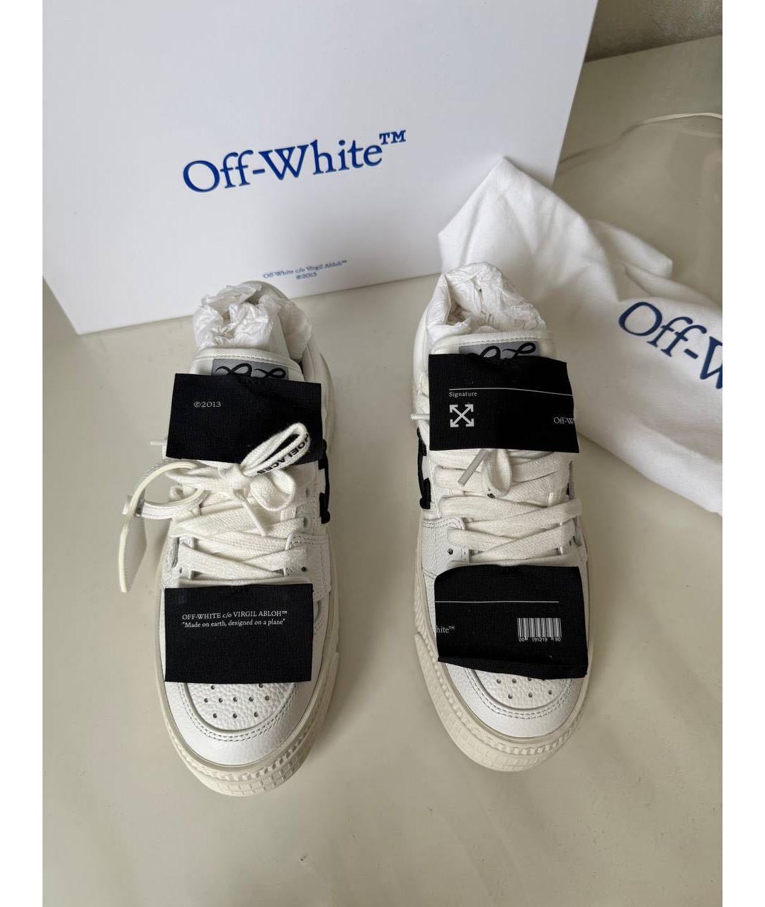 OFF-WHITE Белые кожаные кеды, фото 2
