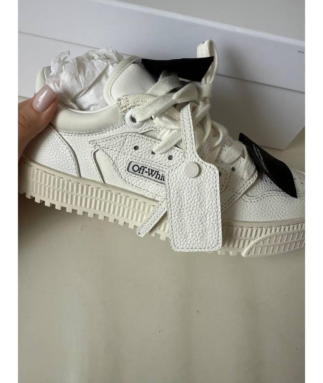 OFF-WHITE Белые кожаные кеды, фото 5