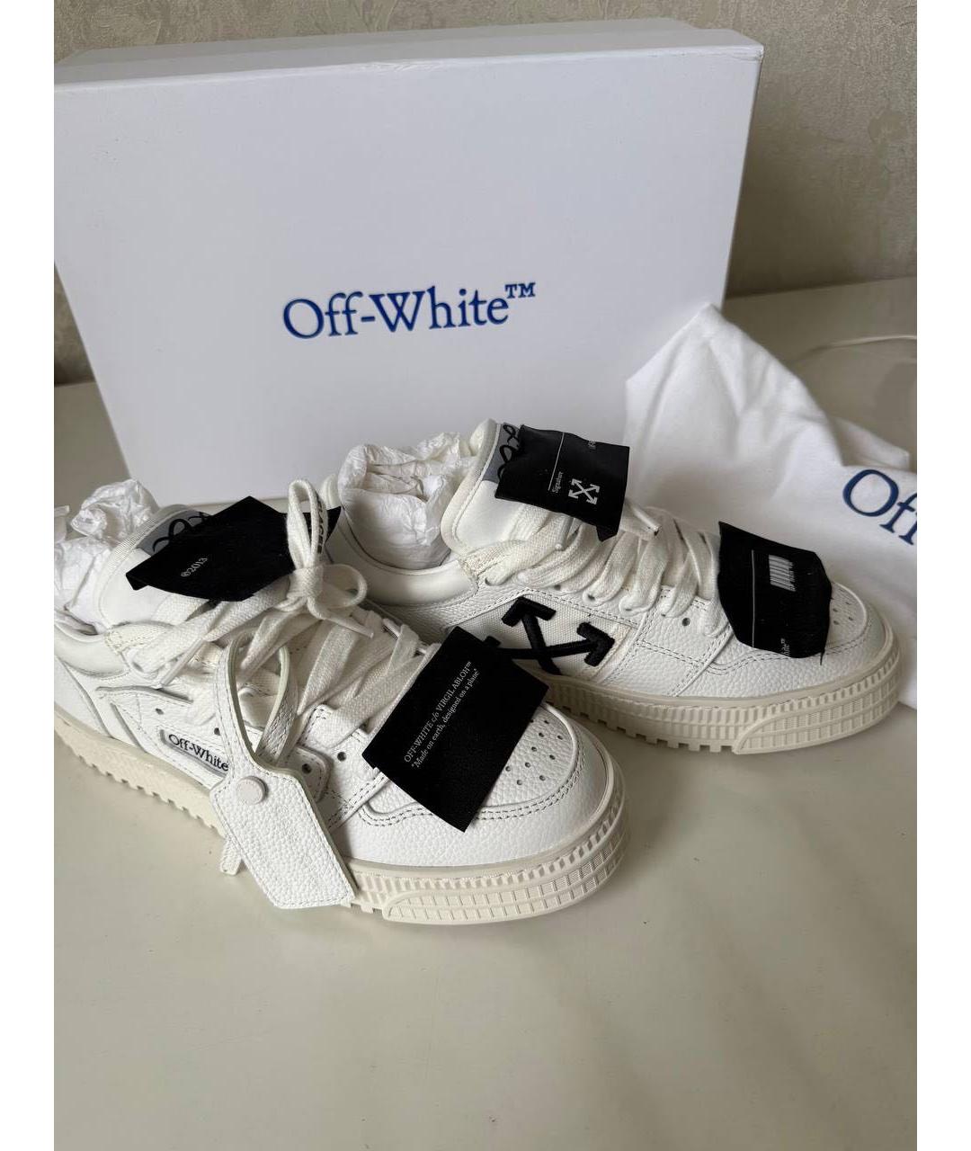 OFF-WHITE Белые кожаные кеды, фото 3