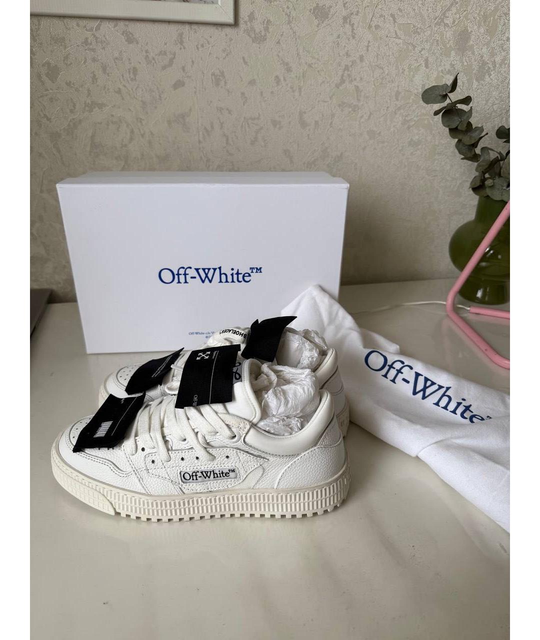 OFF-WHITE Белые кожаные кеды, фото 9