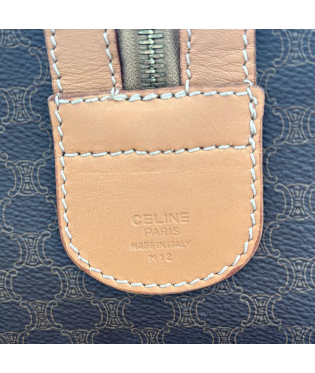 CELINE Коричневая кожаная дорожная/спортивная сумка, фото 8