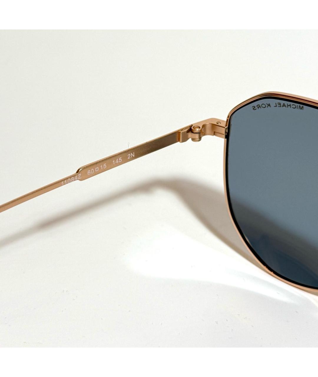 MICHAEL KORS Золотые металлические солнцезащитные очки, фото 4