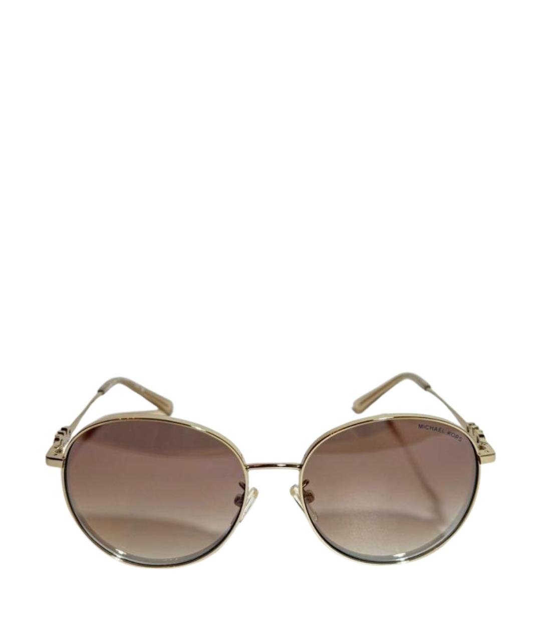 MICHAEL KORS Золотые металлические солнцезащитные очки, фото 1