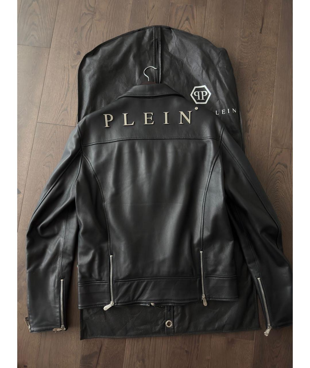 PHILIPP PLEIN Черная кожаная куртка, фото 2