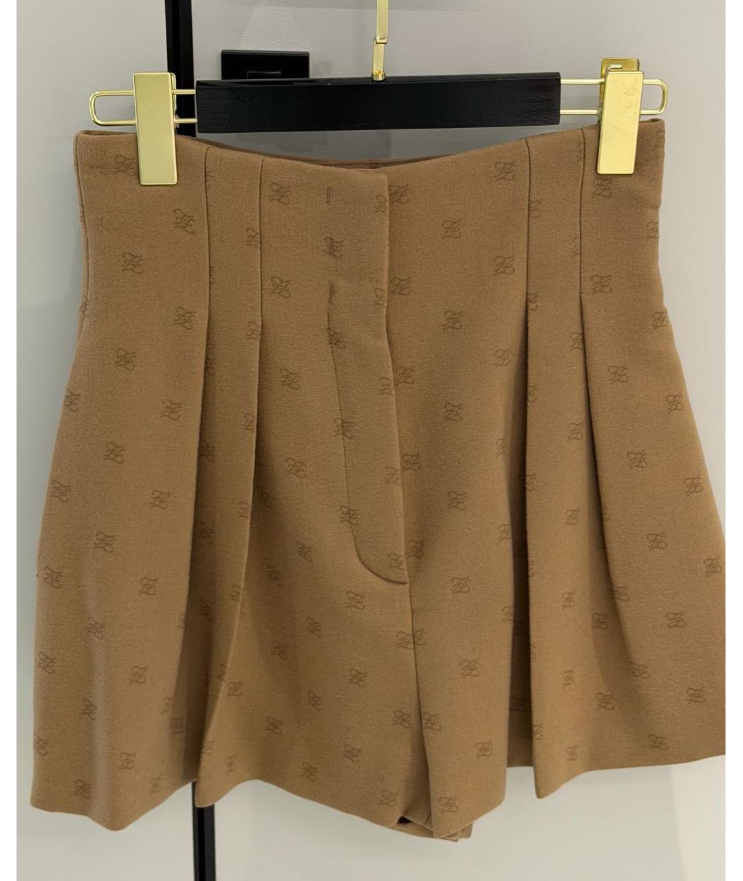 FENDI Коричневые шорты, фото 5