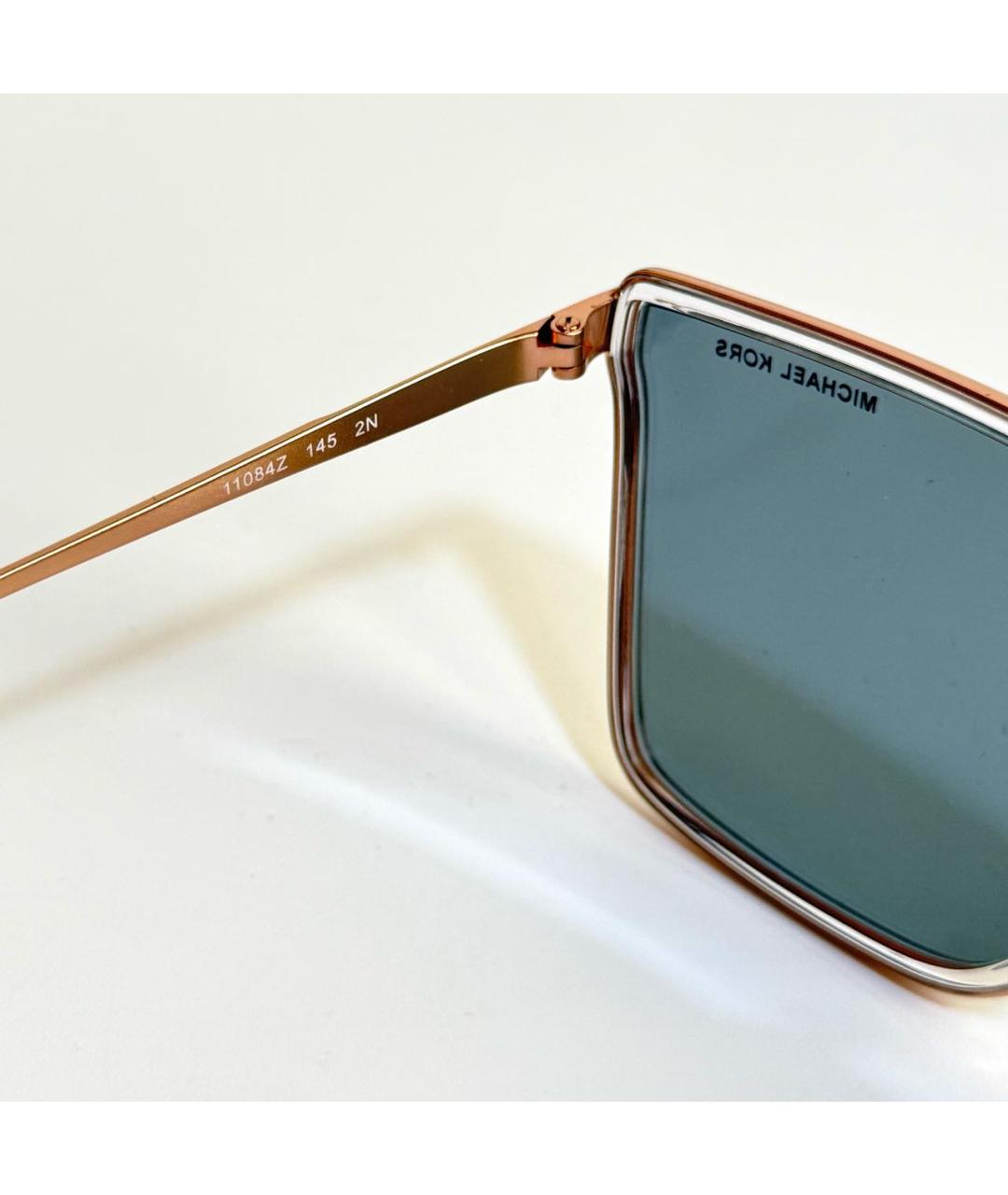 MICHAEL KORS Золотые металлические солнцезащитные очки, фото 4