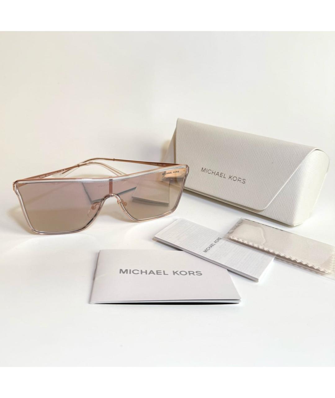 MICHAEL KORS Золотые металлические солнцезащитные очки, фото 5