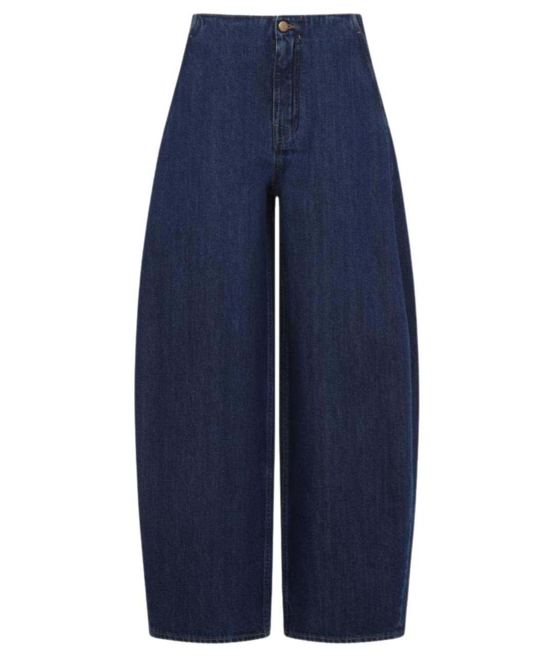 JIL SANDER Синие хлопковые прямые джинсы, фото 1