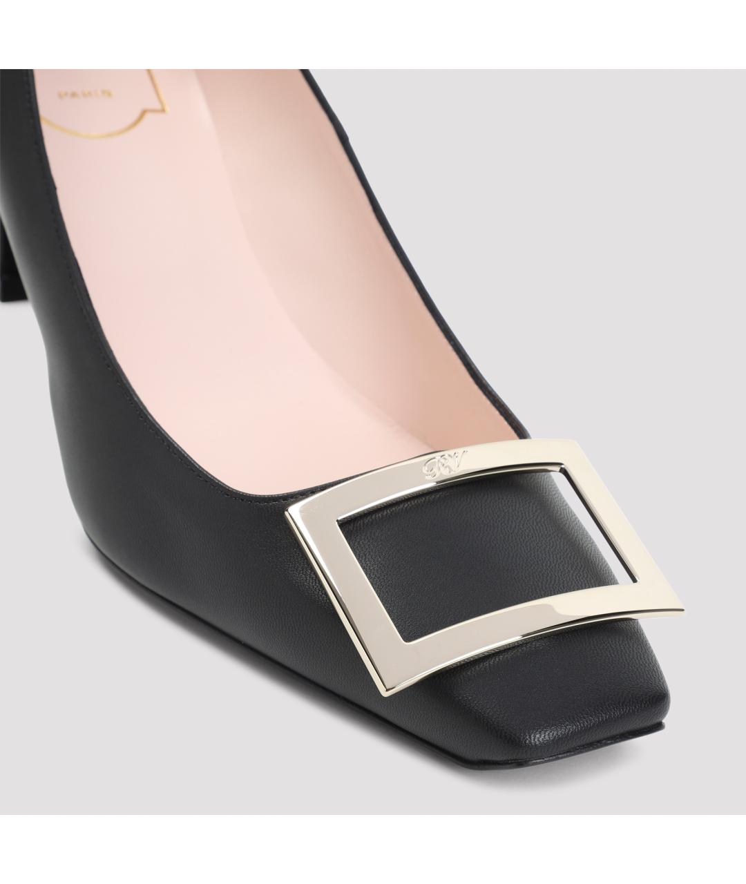 ROGER VIVIER Черные кожаные туфли, фото 5