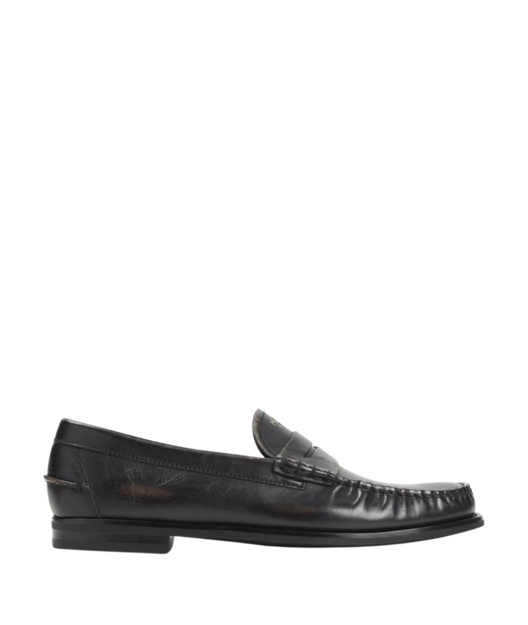 PRADA Черные кожаные лоферы, фото 1