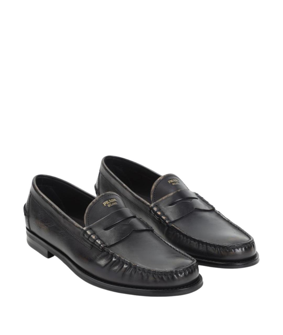 PRADA Черные кожаные лоферы, фото 3