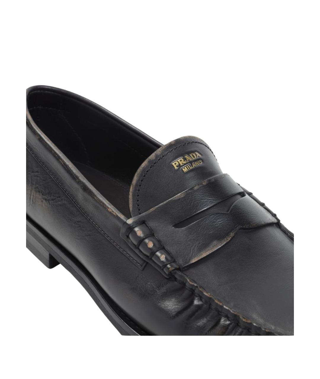 PRADA Черные кожаные лоферы, фото 4
