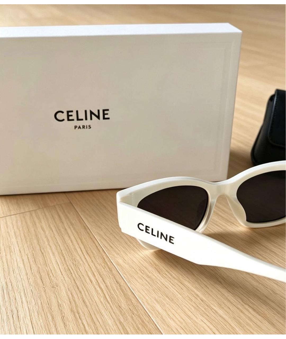 CELINE Белые пластиковые солнцезащитные очки, фото 7