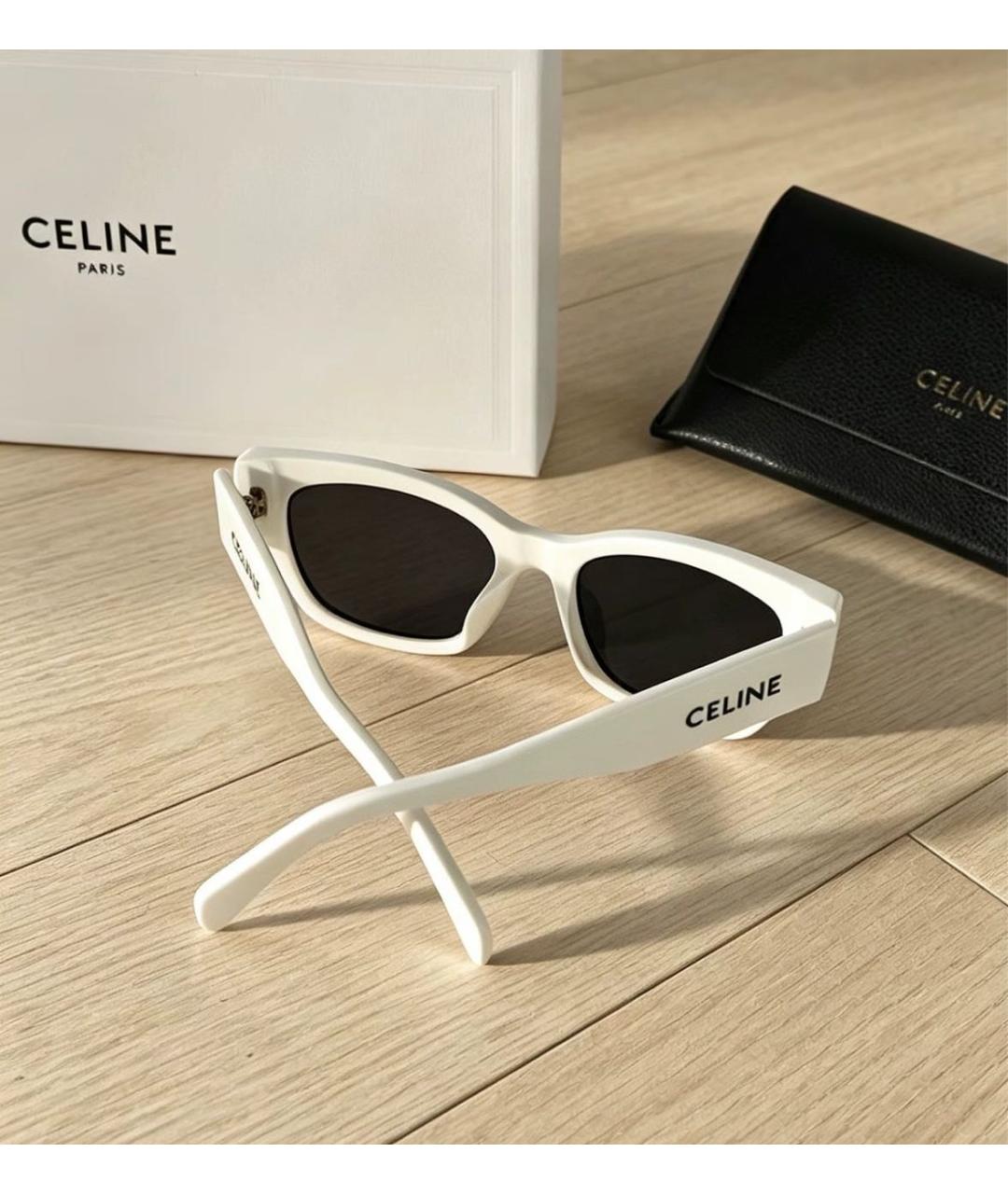 CELINE Белые пластиковые солнцезащитные очки, фото 5