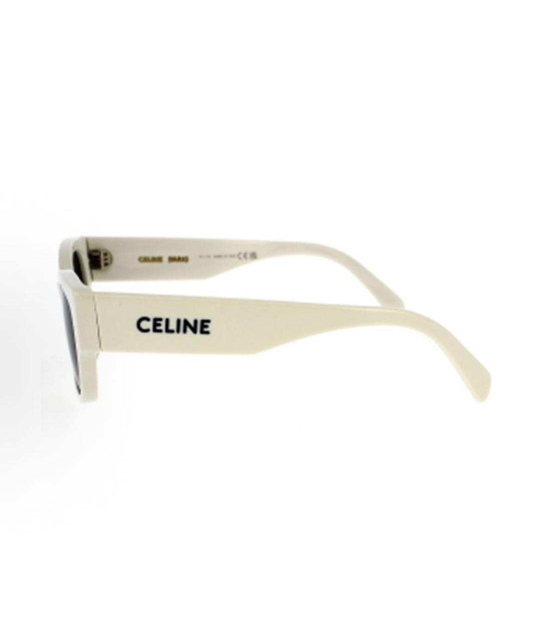 CELINE Белые пластиковые солнцезащитные очки, фото 3
