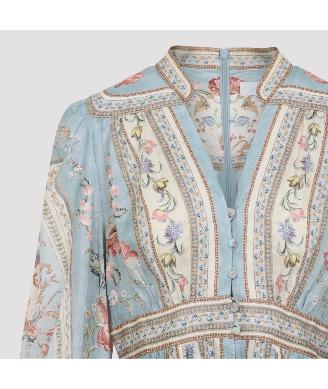ZIMMERMANN Синее льняное повседневное платье, фото 4
