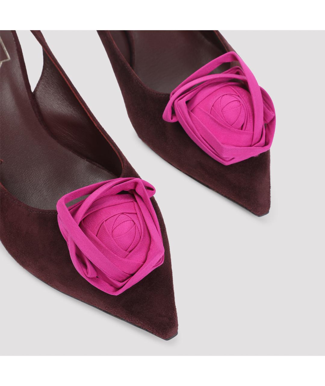 ROGER VIVIER Бордовые замшевые туфли, фото 4