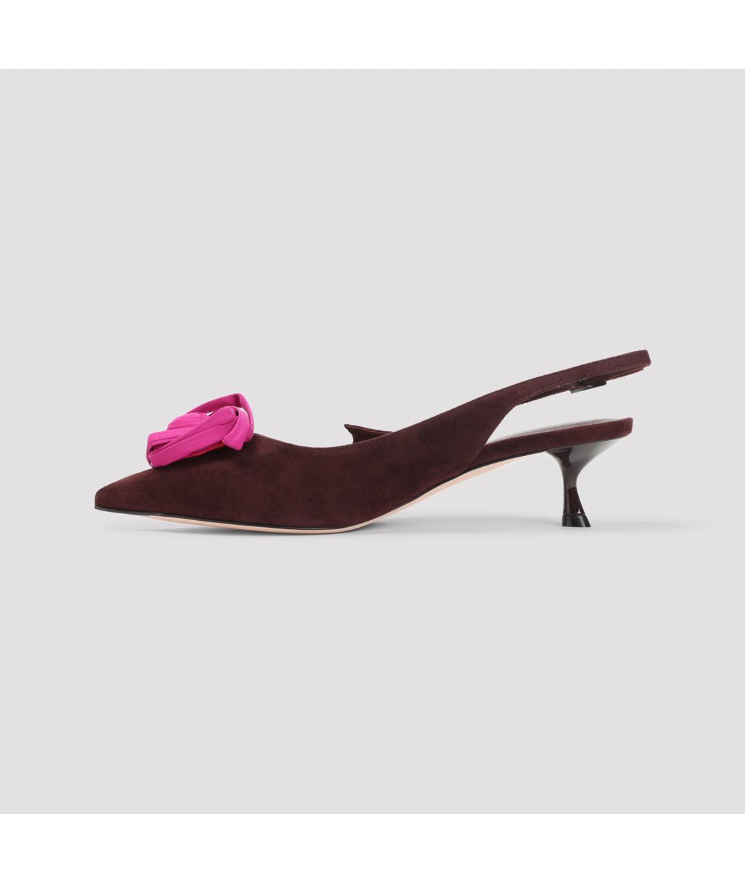 ROGER VIVIER Бордовые замшевые туфли, фото 2