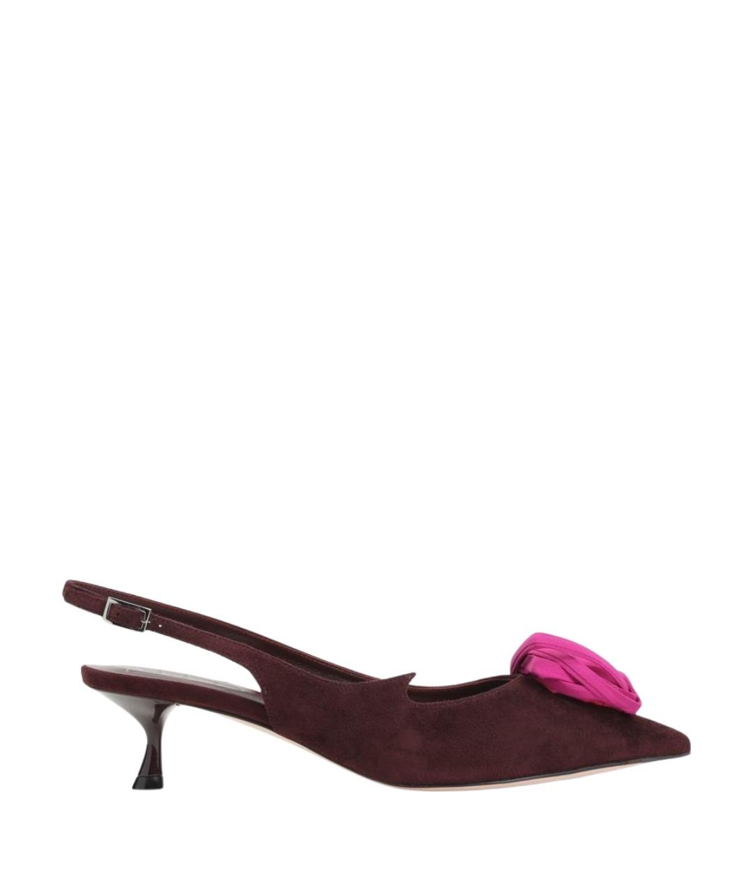 ROGER VIVIER Бордовые замшевые туфли, фото 1