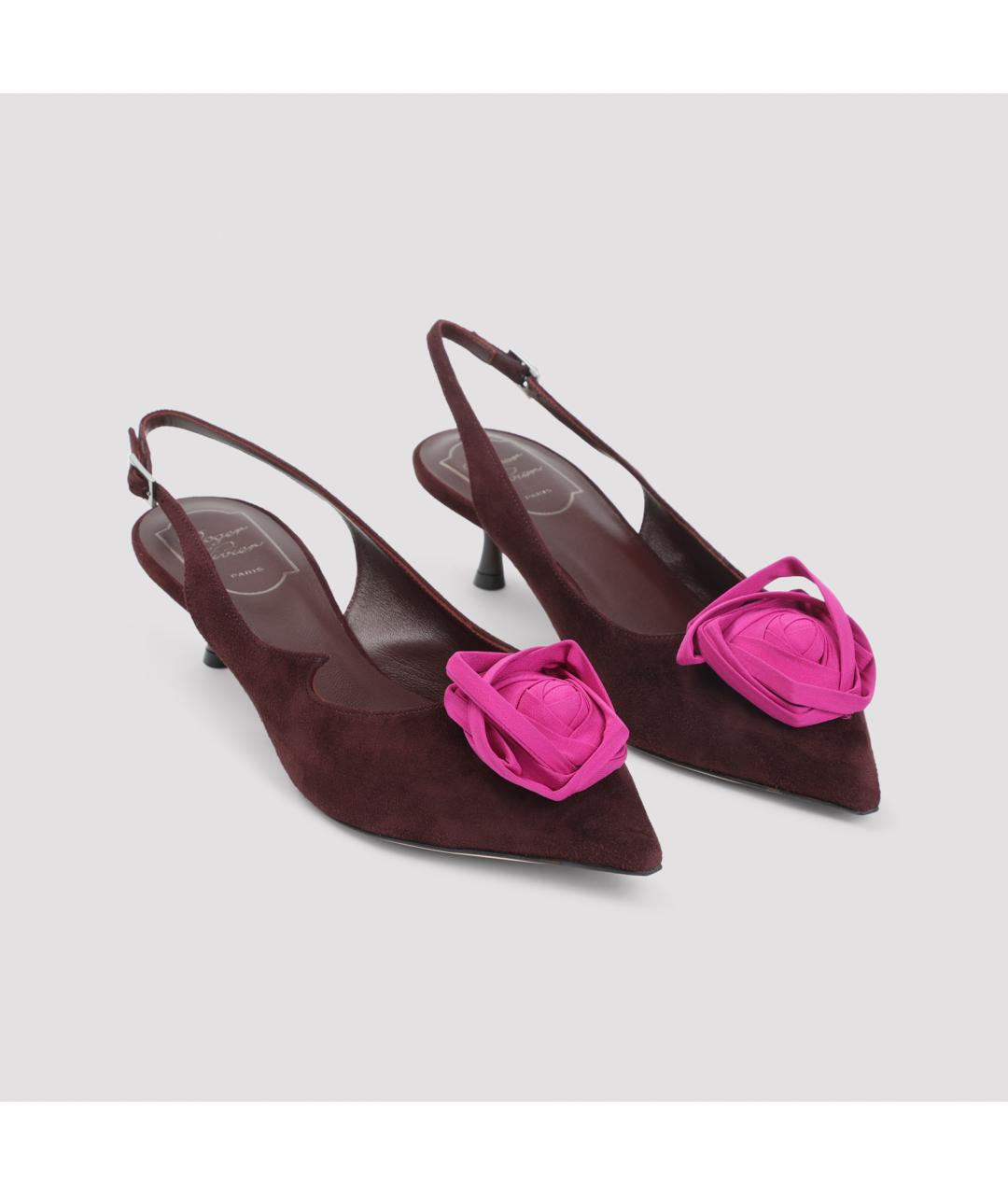 ROGER VIVIER Бордовые замшевые туфли, фото 3