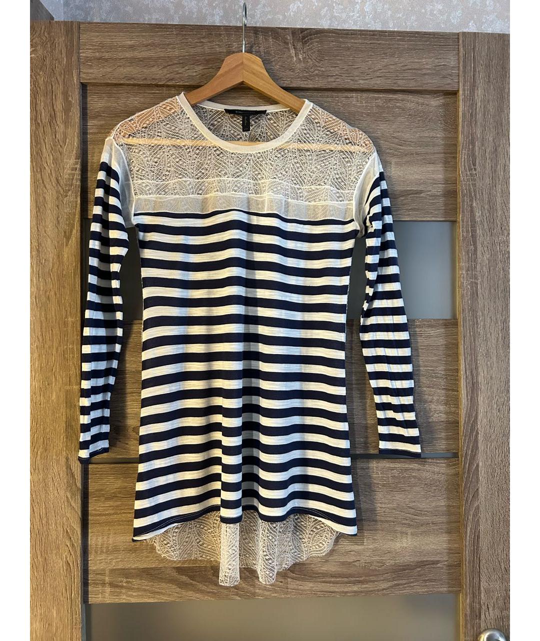 BCBG MAXAZRIA Синяя хлопковая блузы, фото 4