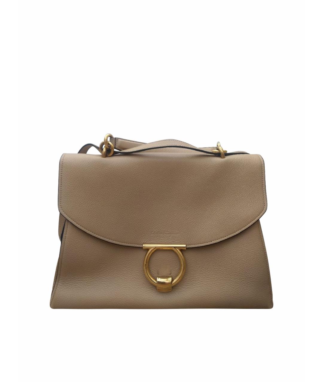 FERRAGAMO Бежевая кожаная сумка тоут, фото 1